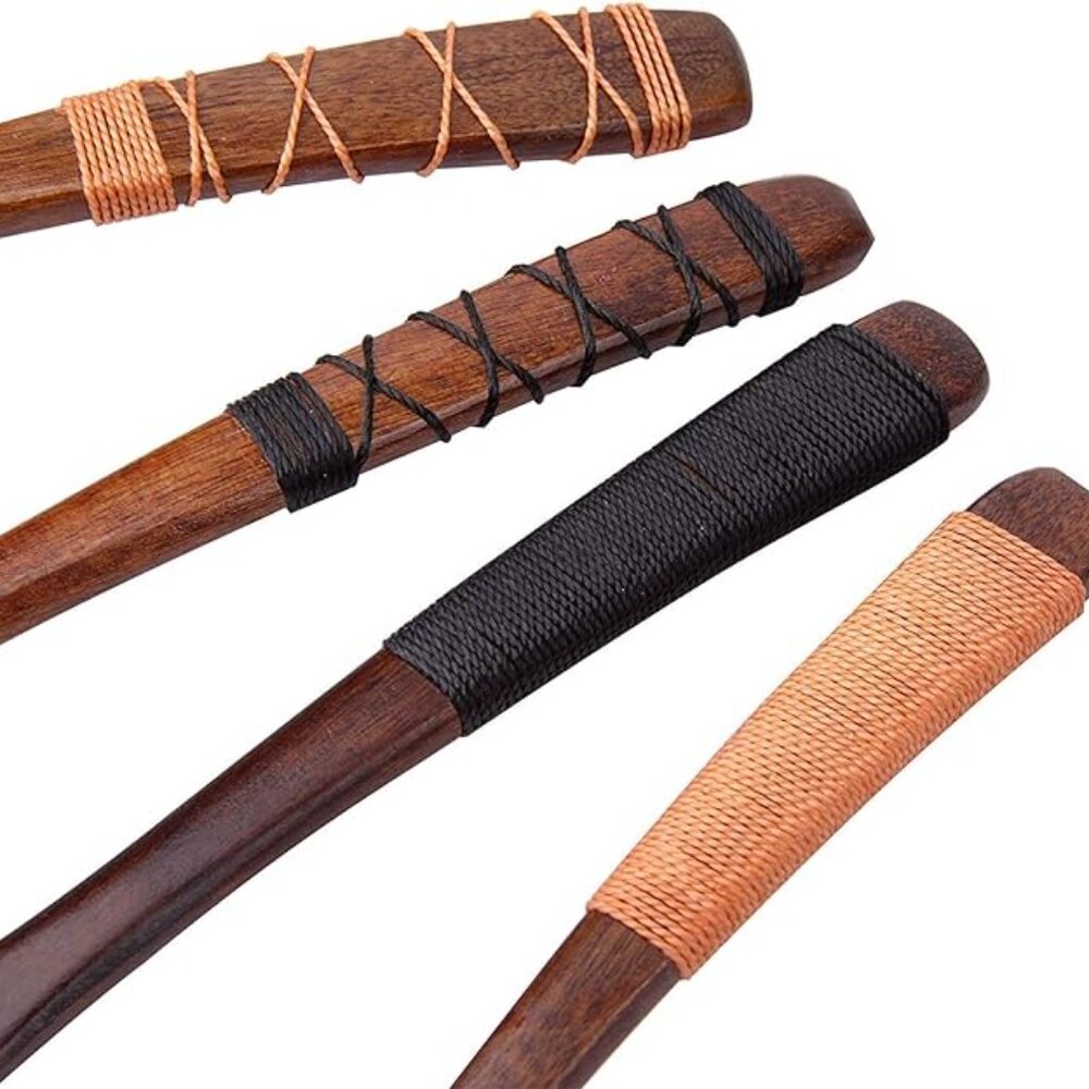 NEW! 4pc-Handmade Japanese Style Wooden Soup Spoons with Tied Line on Handle - Picture 3 of 5